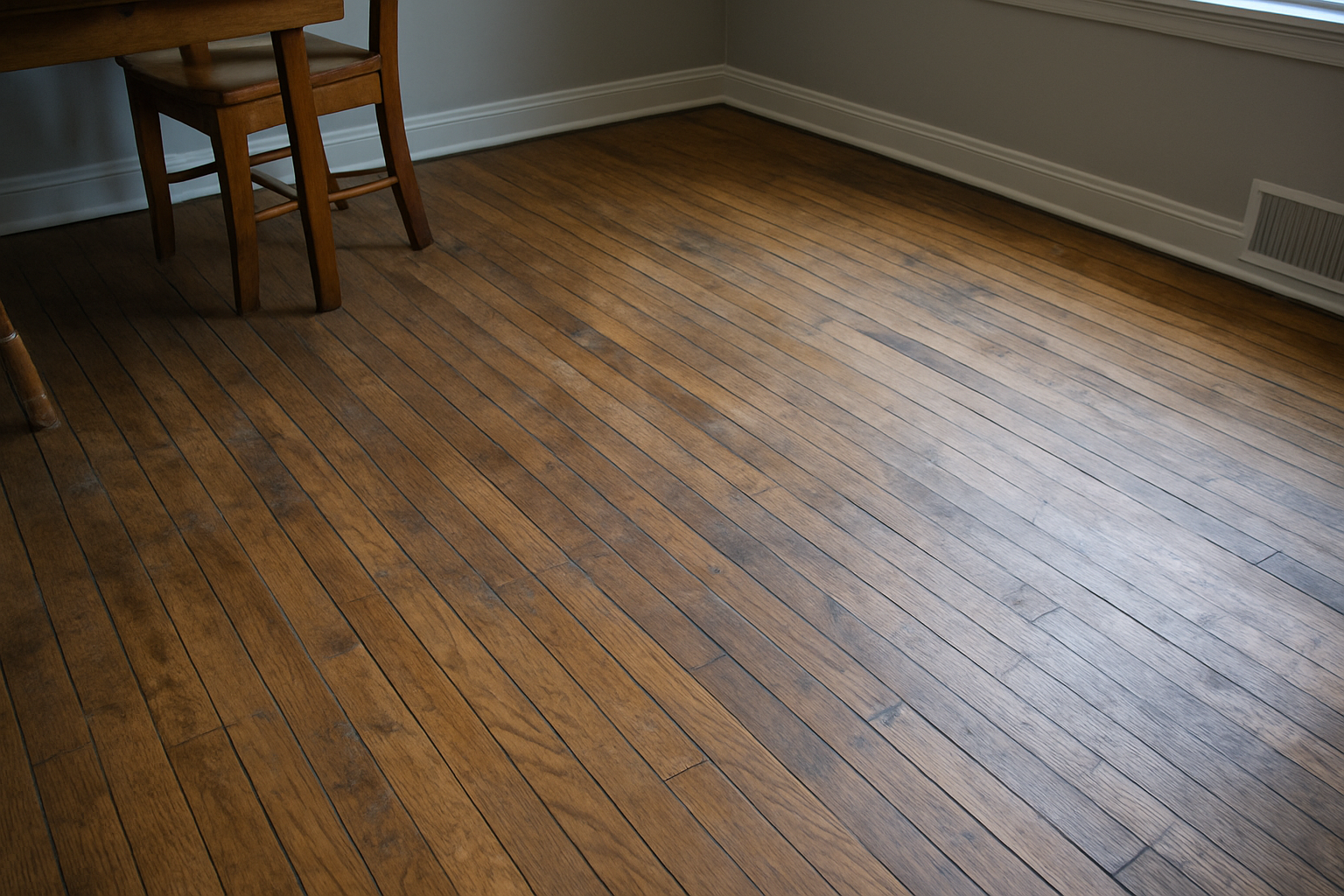 Before floor refinishing